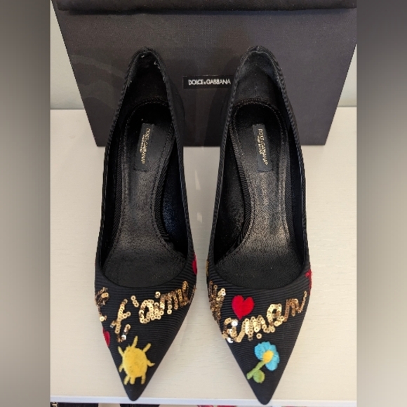 Elegant Dolce & Gabbana Embroidered Stiletto Heels